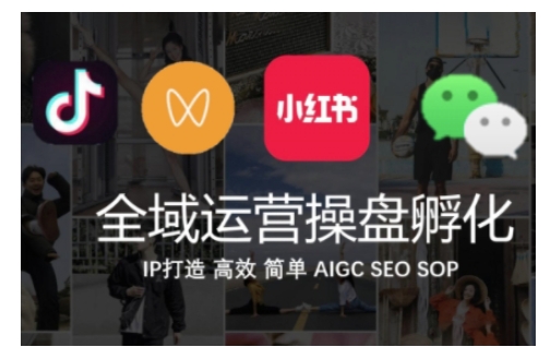 全域运营操盘(抖音+私域+小红书)，IP打造高效简单-宏创资源库