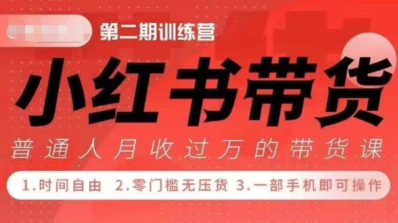 小Red书带货42天训练营 2.0版，宝妈+自由职+上班族+大学生，提高副业收入的大红利项目-宏创资源库