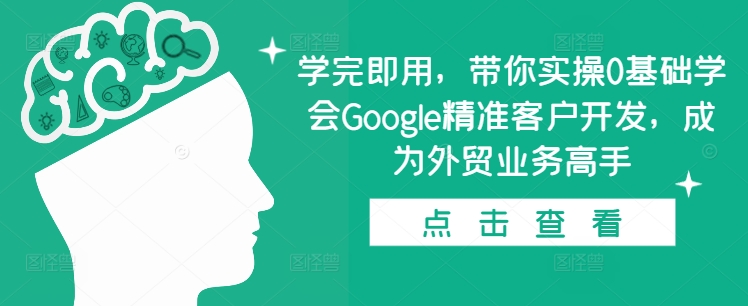 学完即用，带你实操0基础学会Google精准客户开发，成为外贸业务高手-宏创资源库