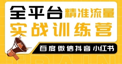 全平台精准流量实战训练营，百度微信抖音小红书SEO引流教程-宏创资源库