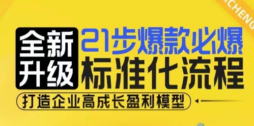 21步爆款必爆标准化流程，全新升级，打造企业高成长盈利模型-宏创资源库