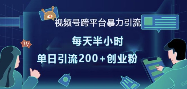 视频号跨平台暴力引流，每天半小时，单日引流200+精准创业粉-宏创资源库