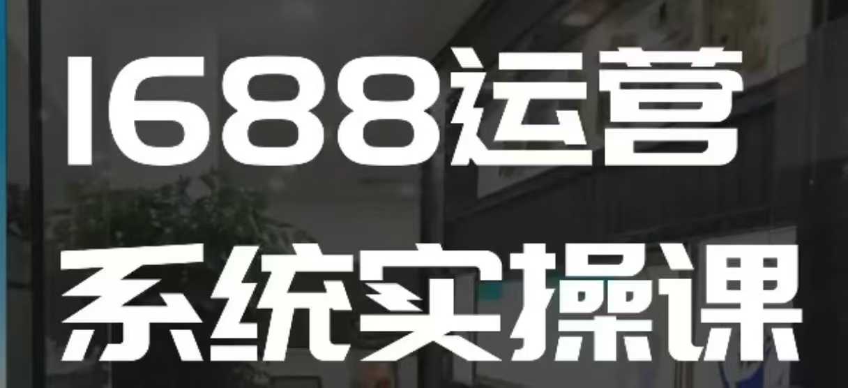 1688高阶运营系统实操课，快速掌握1688店铺运营的核心玩法-宏创资源库