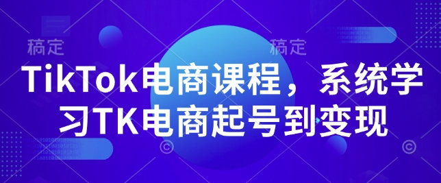 TikTok电商课程，​系统学习TK电商起号到变现-宏创资源库