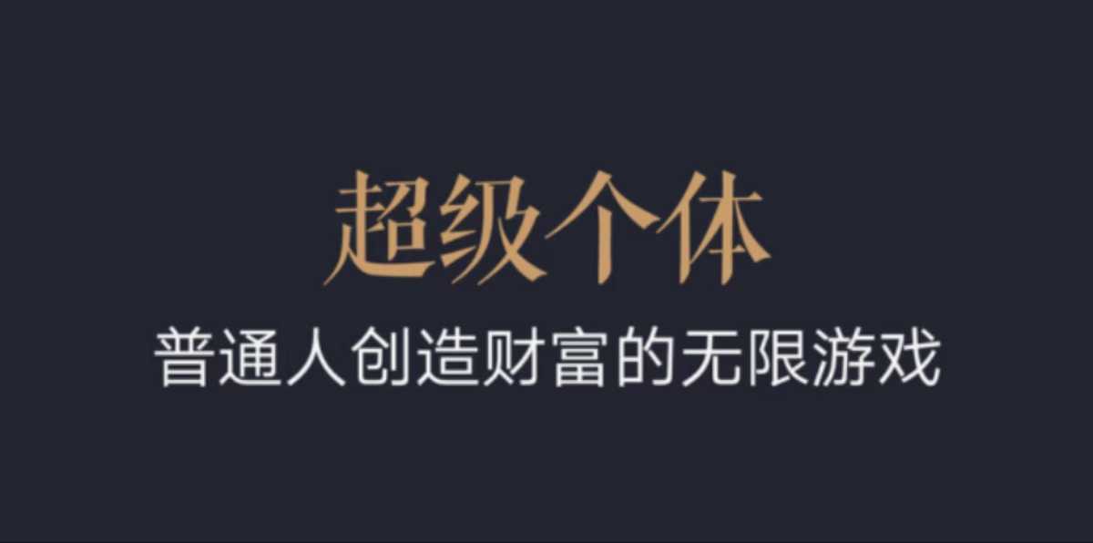 超级个体：2024-2025翻盘指南，普通人创造财富的无限游戏-宏创资源库