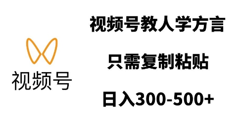 视频号教人学方言，只需复制粘贴，日入多张-宏创资源库