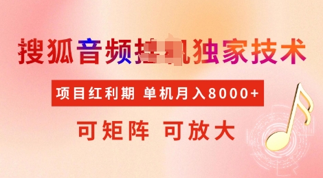 全网首发搜狐音频挂JI独家技术，项目红利期，可矩阵可放大，稳定月入8k【揭秘】-宏创资源库