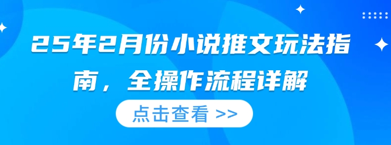 25年2月份小说推文玩法指南，全操作流程详解-宏创资源库