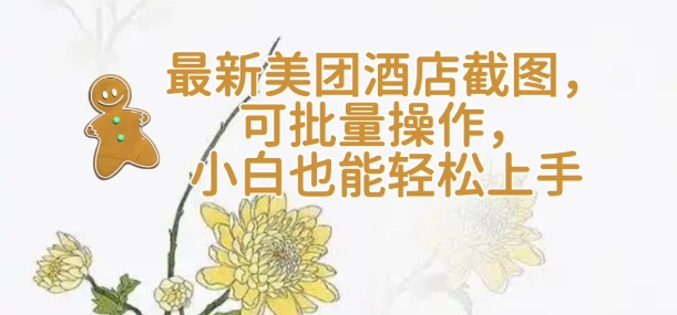 【轻云】最新美团酒店截图，可批量操作，小白也能轻松上手-宏创资源库