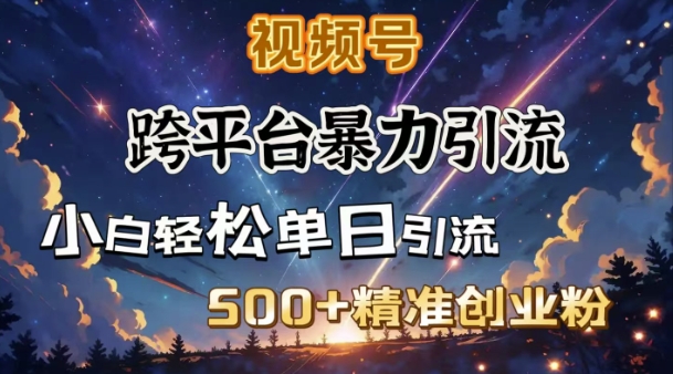 跨平台暴力引流，私域完美闭环，日引500+精准创业粉-宏创资源库