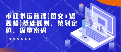 小红书运营课(图文+短视频)基础规则、策划定位、流量密码-宏创资源库